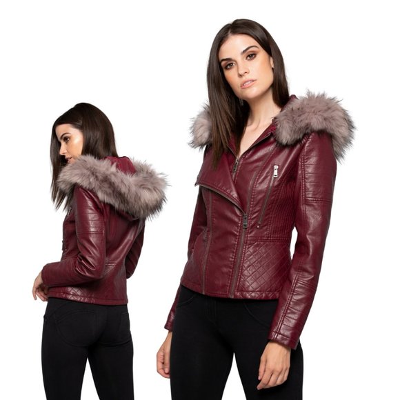 LA Coalition Jackets & Blazers - (S) Coalition LA Wine Vegan Leather Jacket